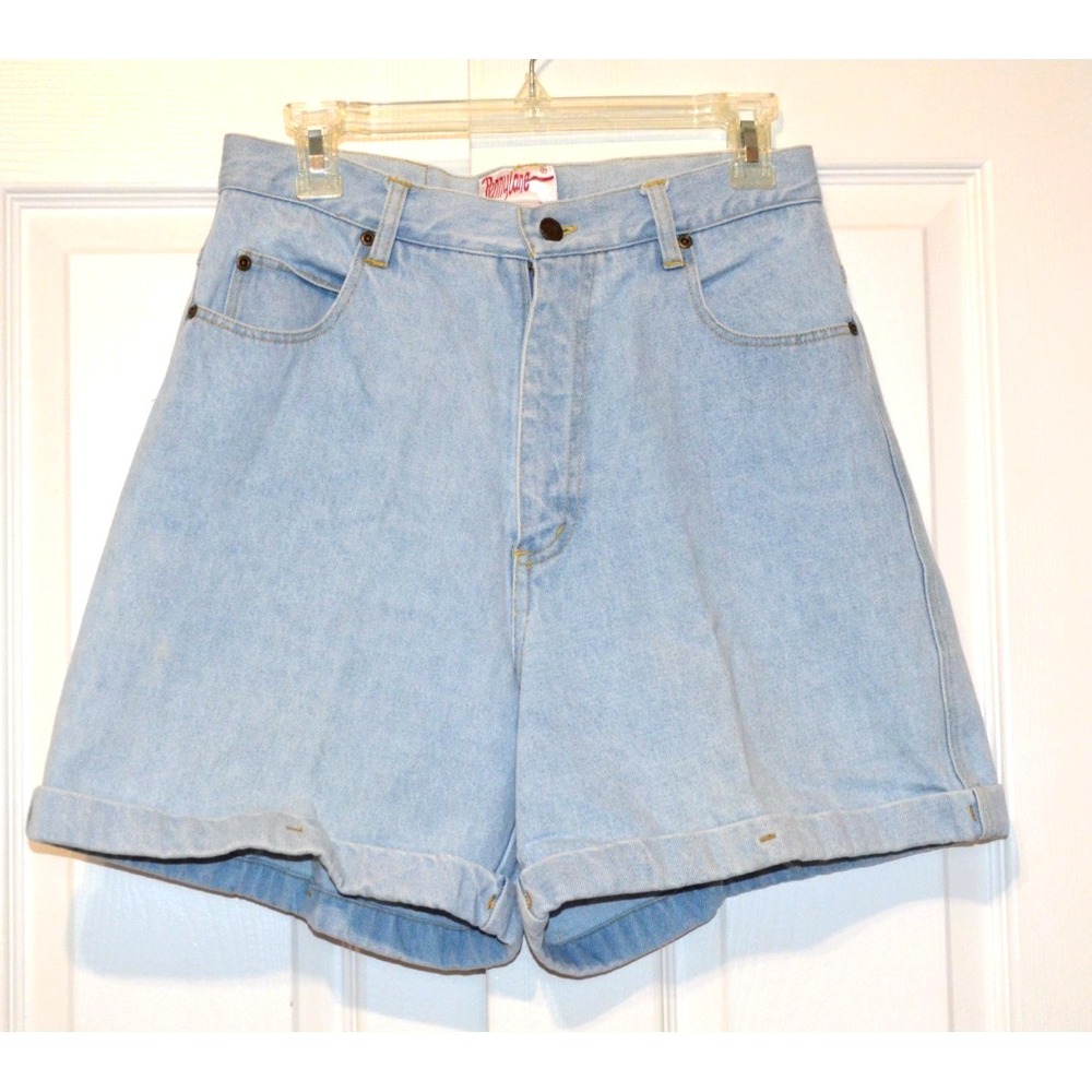 Vintage Penny Lane Denim Shorts Womens 12 High Waist Cuffed
